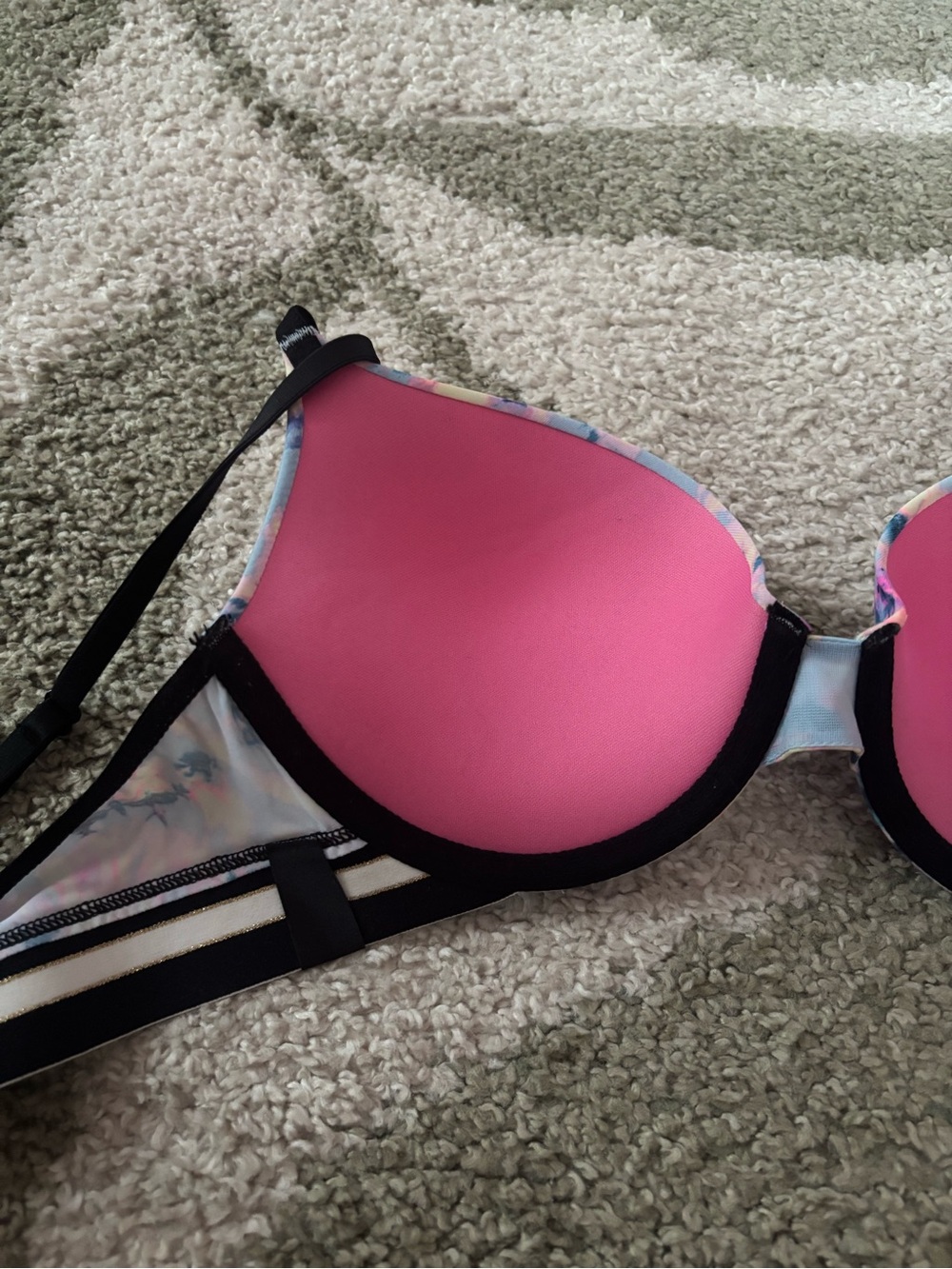Victoria's Secret PINK Wear Everywhere Push Up Bra 36B Tie Dye Multicolor VS - Picture 11 of 12